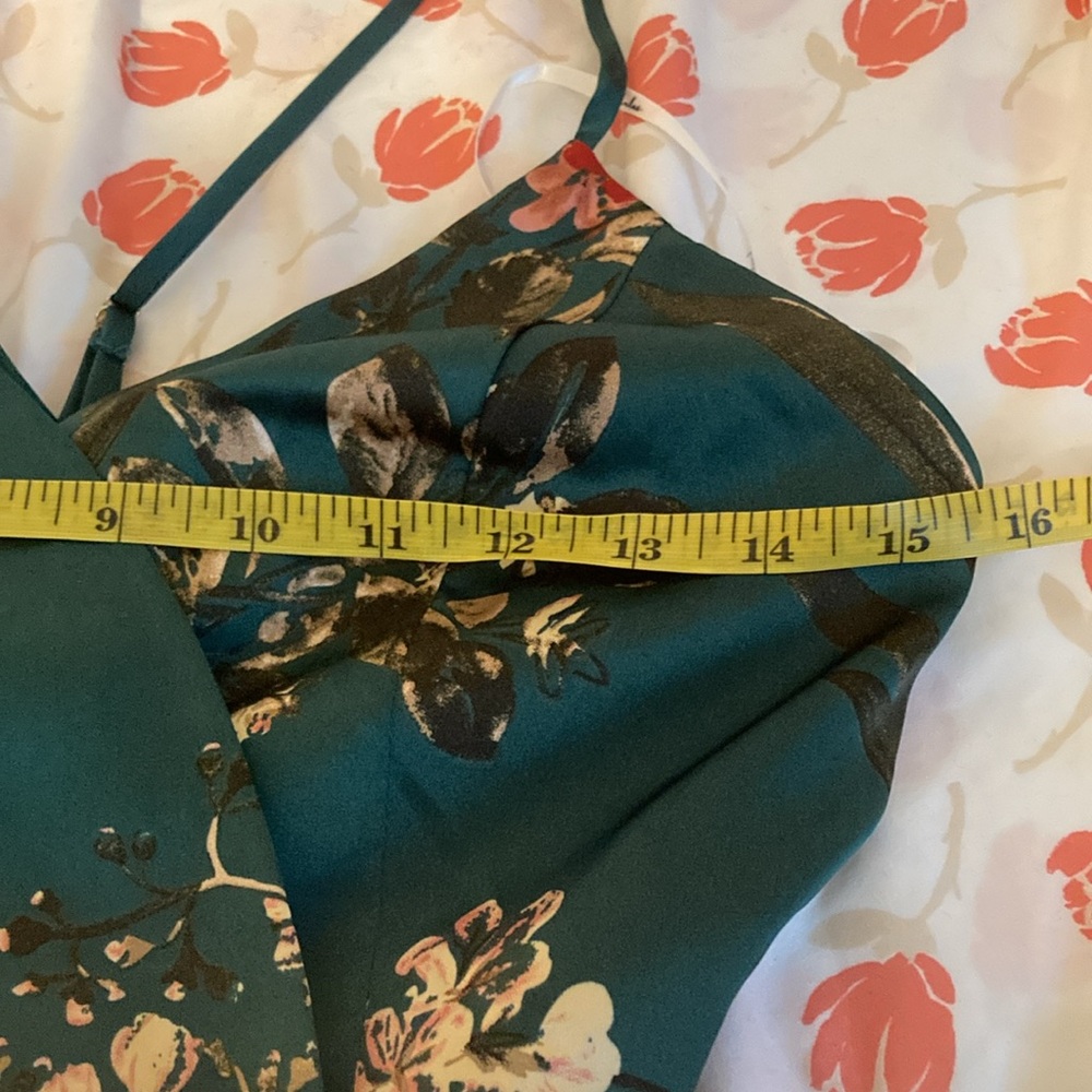 NWT Lulus Still the One Emerald Green Floral Print Satin Maxi Dress| Sz S - Picture 11 of 13